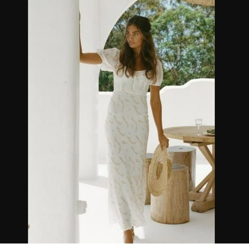 Sabo Skirt Luca Maxi Puff Sleeve Dress Sz XS - Picture 2 of 16